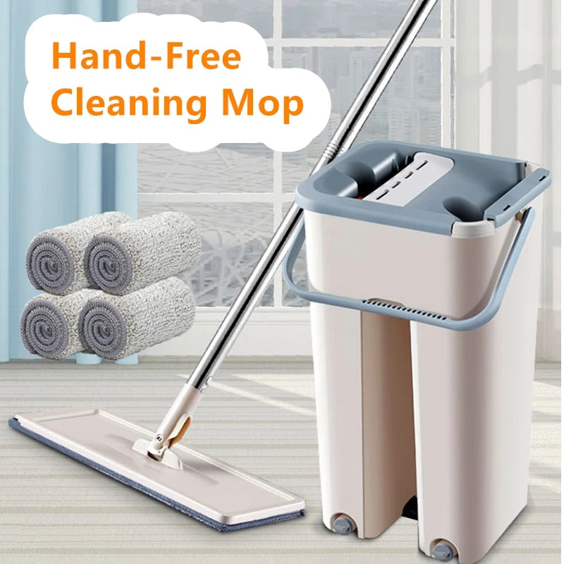 Hands-Free Flat Mop & Bucket Set Home Essentials-5