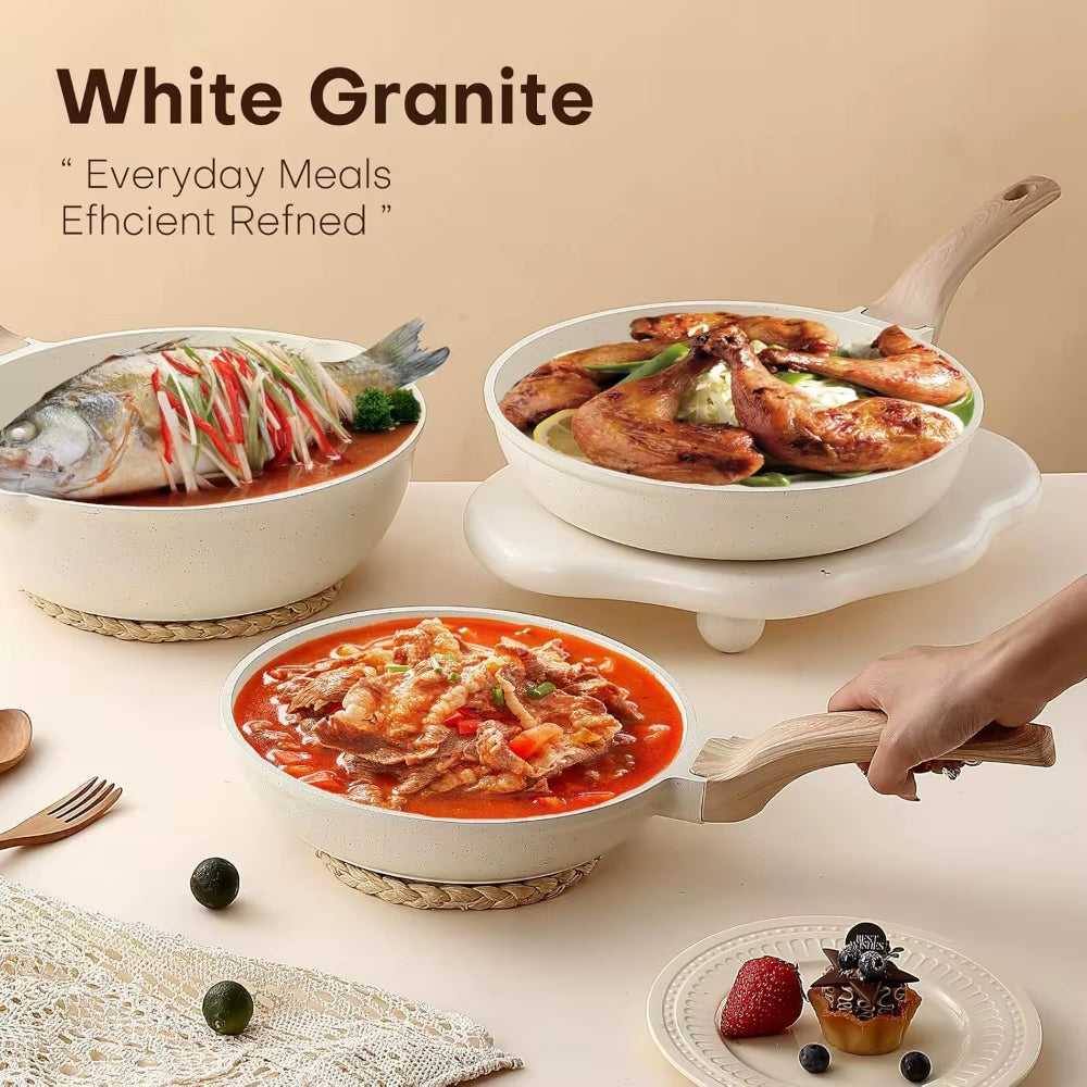 18 Pcs Pots and Pans Set for Kitchen, Nonstick Ceramic Cookware Set, Non Stick Induction Cookware Frying Pans & Saucepans