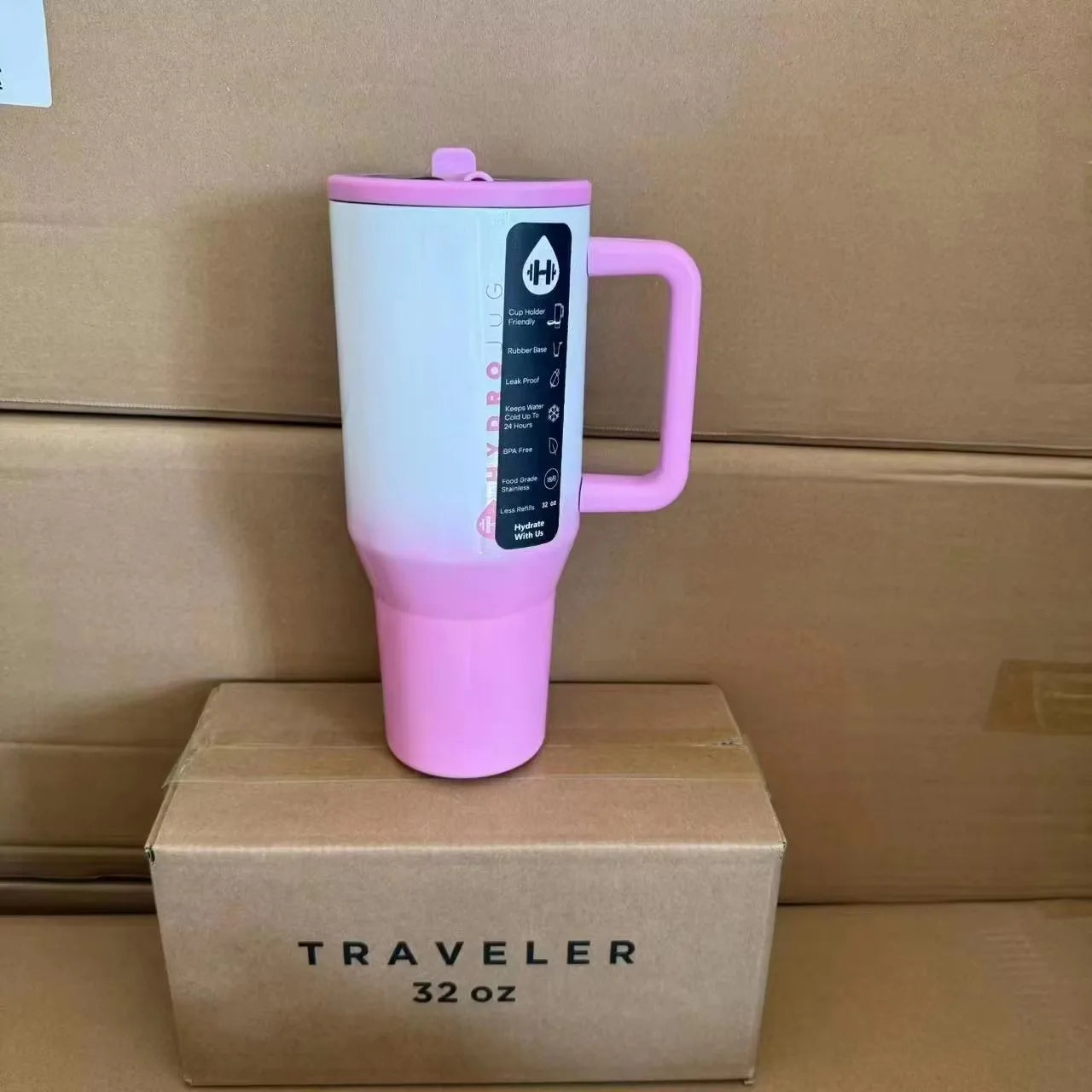 Tumbler 32OZ/40OZ Traveler Straw Lid Stainless Steel Vacuum Insulated Car Mug Double Wall Thermal Iced Travel