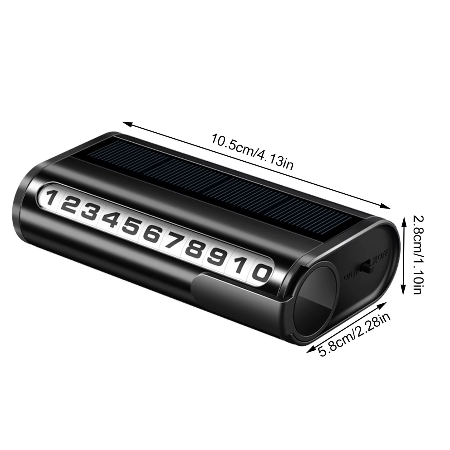 Car Parking Number Plate Luminous Auto Parking Card Solar Charging Temporary Stop Phone Number Card for Car Decoration Accessory