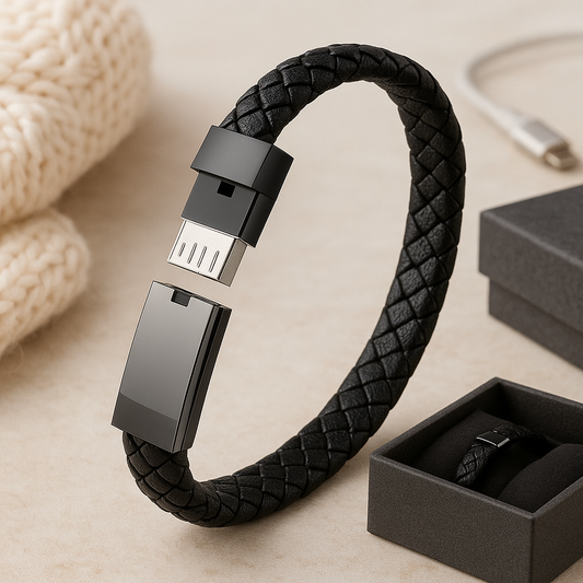 USB Bracelet Charger – Leather Design Gadget-3