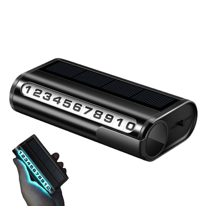 Car Parking Number Plate Luminous Auto Parking Card Solar Charging Temporary Stop Phone Number Card for Car Decoration Accessory