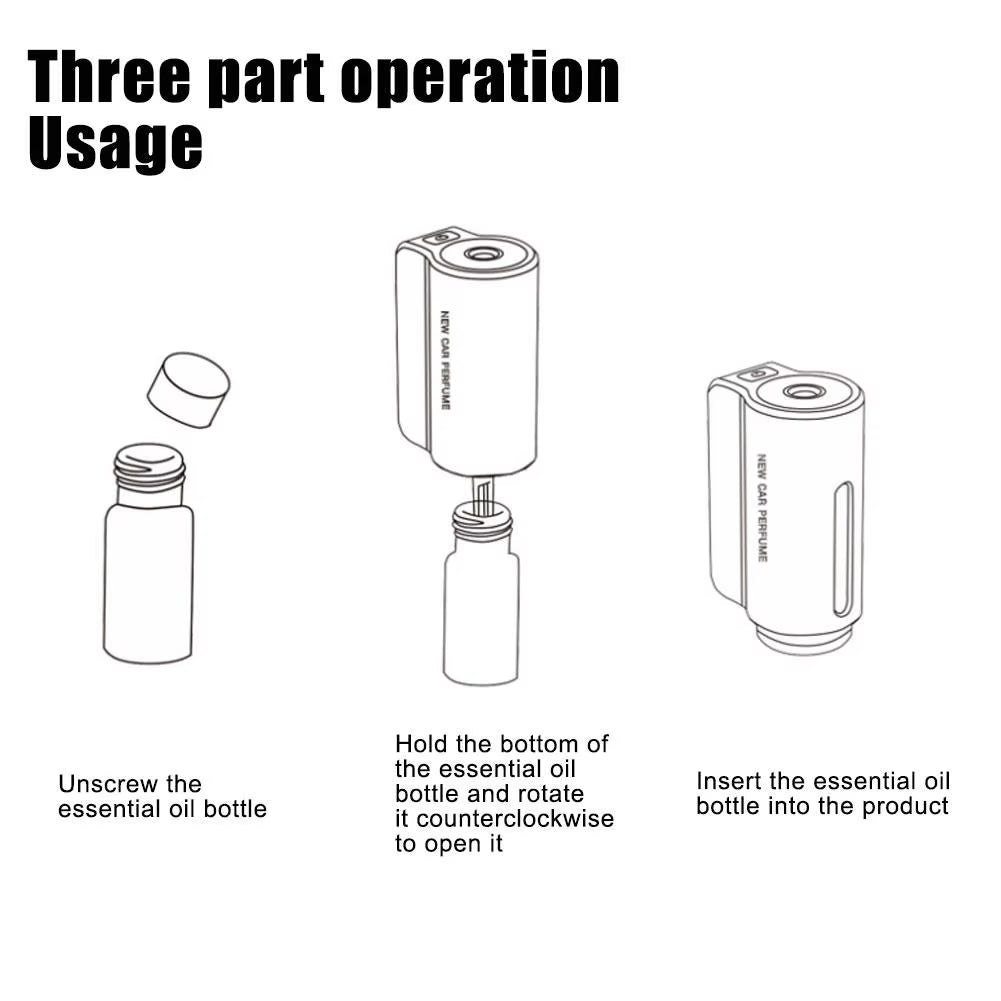 Car Air Freshener USB Rechargeable Aromatherapy Machine Automatic Spray Diffuser with 3 Bottles Aroma Essential Oils