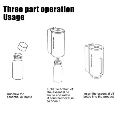 Car Air Freshener USB Rechargeable Aromatherapy Machine Automatic Spray Diffuser with 3 Bottles Aroma Essential Oils