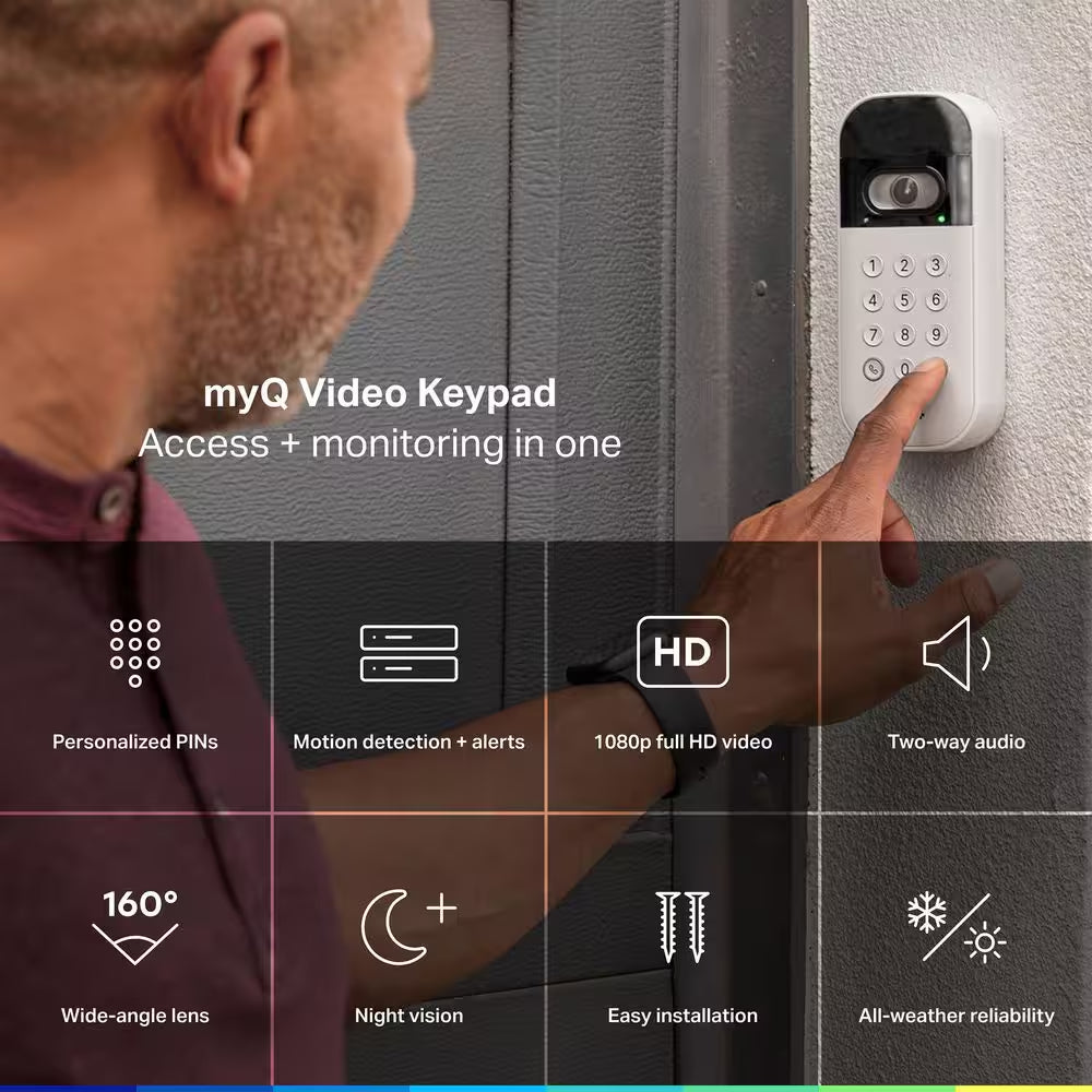 Myq Smart Wireless Garage Door Video Keypad