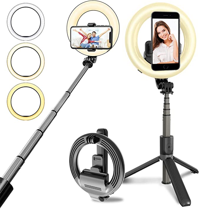 Portable 4-in-1 Selfie Stick with Tripod & LED Gadget-3