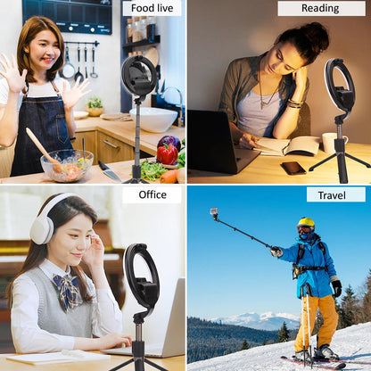 Portable 4-in-1 Selfie Stick with Tripod & LED Gadget-3