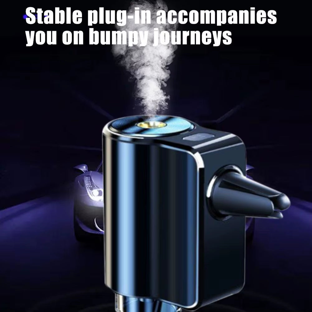 Car Air Freshener USB Rechargeable Aromatherapy Machine Automatic Spray Diffuser with 3 Bottles Aroma Essential Oils