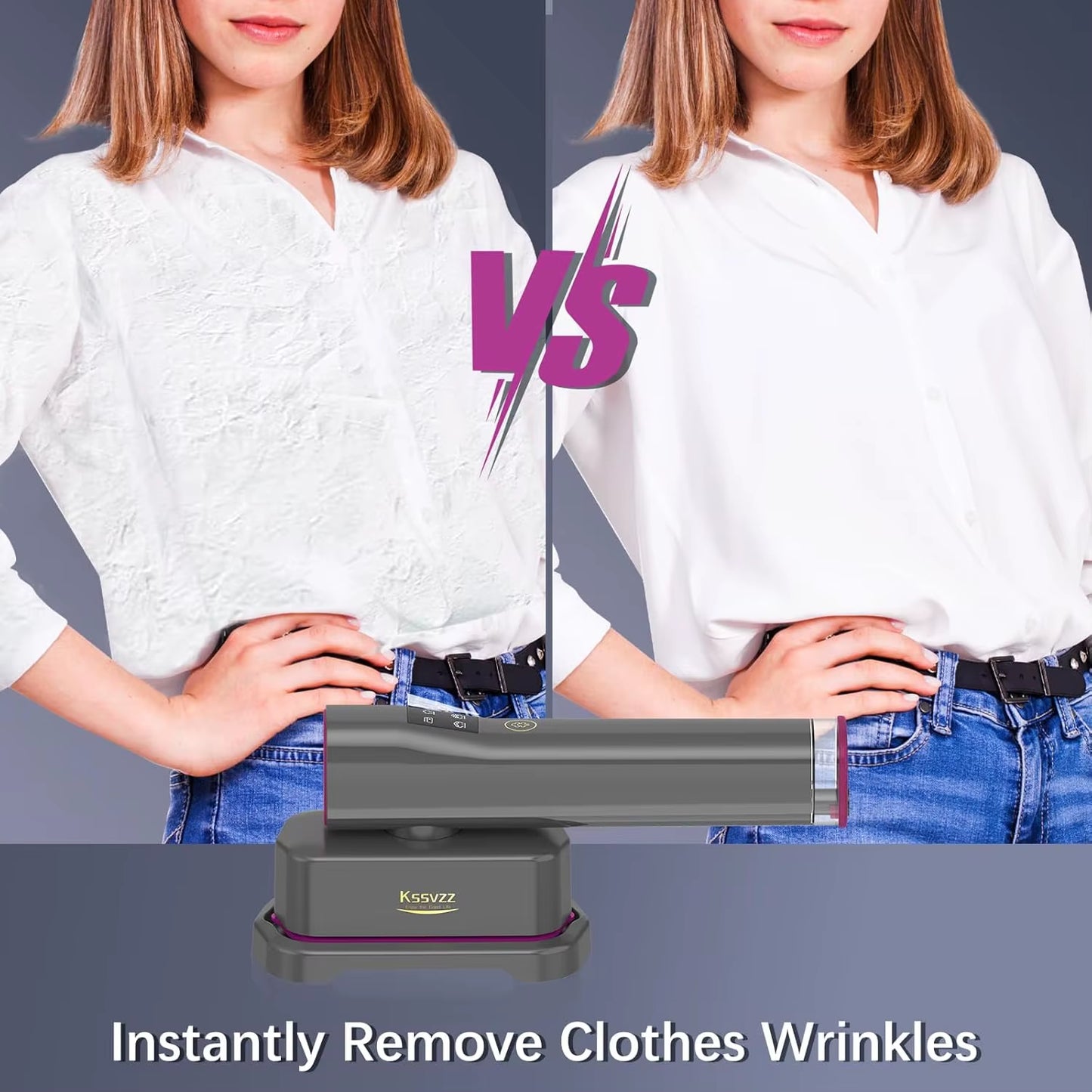 Portable Travel Steamer Iron for Clothes with LCD Touch Screen - 4 Mode Handheld Mini Clothing Steam Iron, Small Garment Steamer