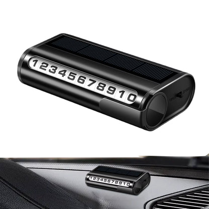 Car Parking Number Plate Luminous Auto Parking Card Solar Charging Temporary Stop Phone Number Card for Car Decoration Accessory