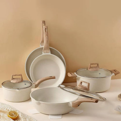 18 Pcs Pots and Pans Set for Kitchen, Nonstick Ceramic Cookware Set, Non Stick Induction Cookware Frying Pans & Saucepans