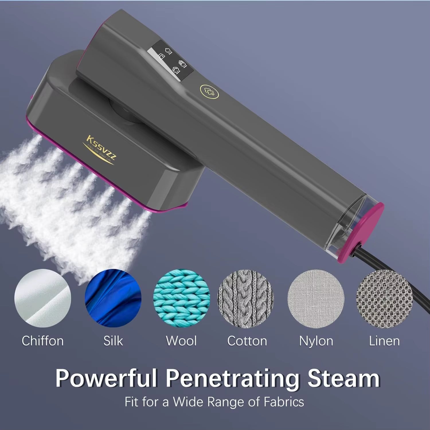 Portable Travel Steamer Iron for Clothes with LCD Touch Screen - 4 Mode Handheld Mini Clothing Steam Iron, Small Garment Steamer