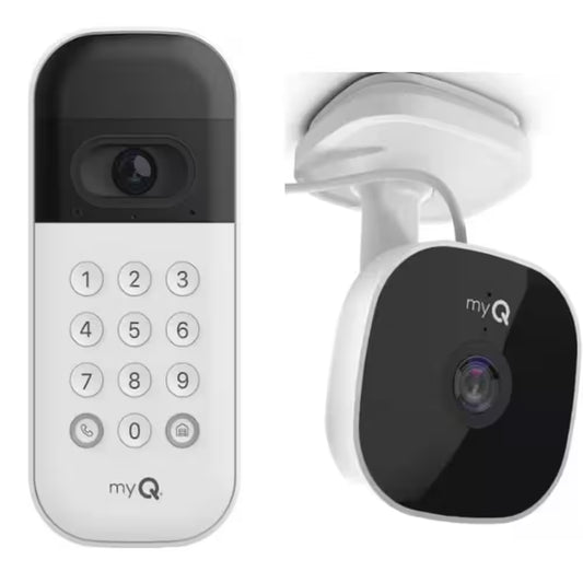 Myq Smart Wireless Garage Door Video Keypad with Myq Smart Garage Home Security Camera
