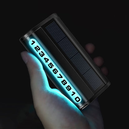Car Parking Number Plate Luminous Auto Parking Card Solar Charging Temporary Stop Phone Number Card for Car Decoration Accessory