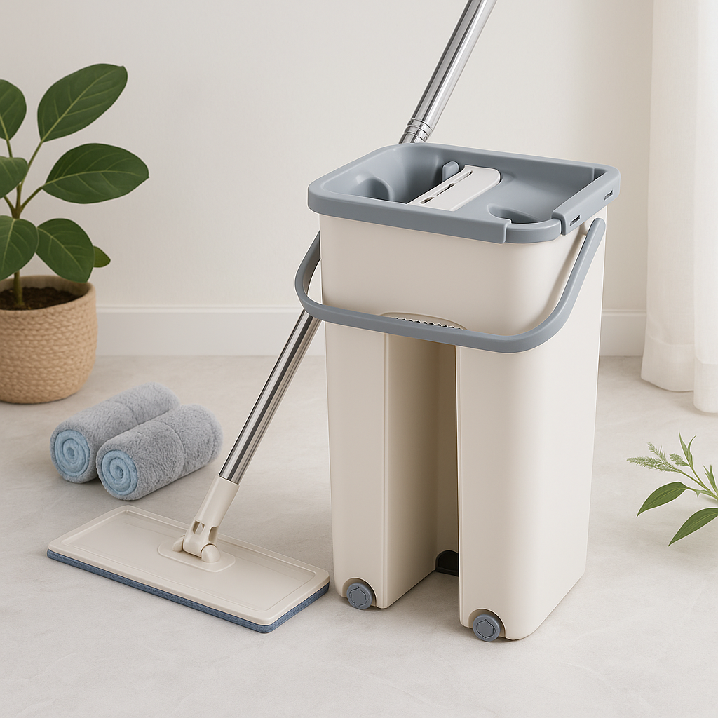 Hands-Free Flat Mop & Bucket Set Home Essentials-5