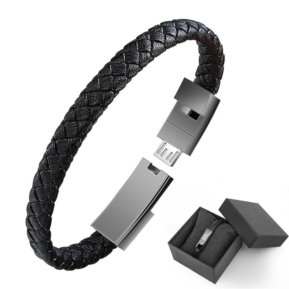 USB Bracelet Charger – Leather Design Gadget-3