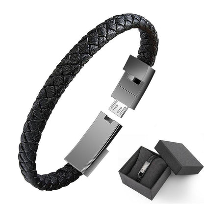 USB Bracelet Charger – Leather Design Gadget-3