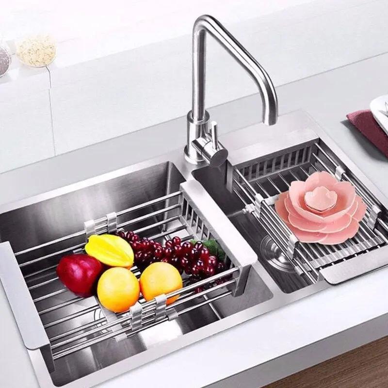 Retractable Stainless Steel Sink Rack Home Essentials-8