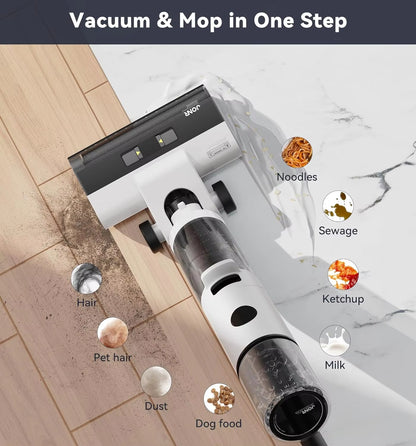 JONR ED12 Wet Dry Vacuum Cleaner,Cordless Floor Cleaning Suitable for Combination of Hard Floor Vacuum Cleaner and Mop,One Click