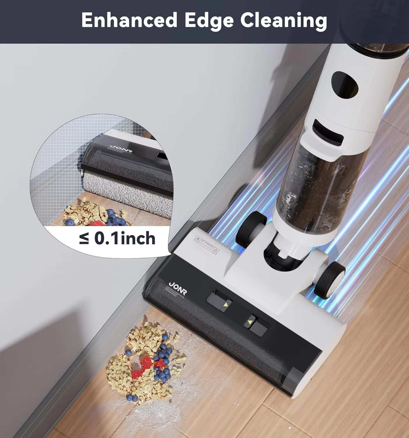 JONR ED12 Wet Dry Vacuum Cleaner,Cordless Floor Cleaning Suitable for Combination of Hard Floor Vacuum Cleaner and Mop,One Click