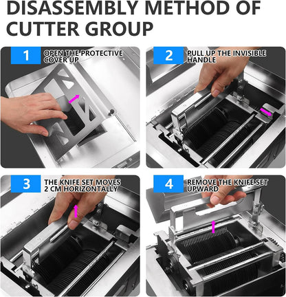 MPSMAG 3.5Mm Meat Slicer 1100W Meat Cutter Machine 330Lbs/Hr Electric Deli Food Slicer Meat Cutting Machine Meat Cutter Fresh Meat Shredded Fresh Meat Dicer Slicer Processing Machine