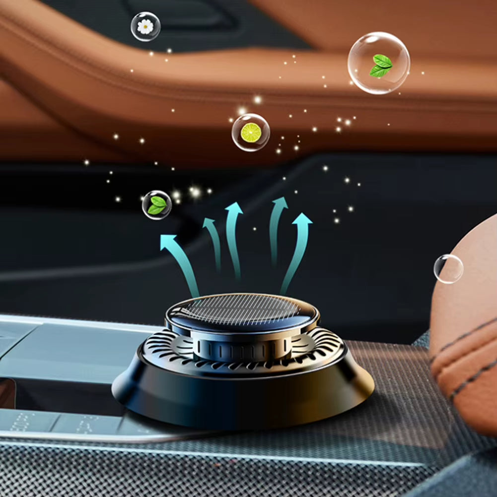 Solar Car Perfume Fragrance Long Lasting Rotating Car Aromatherapy Car Aromatherapy Ornament Deodorizing Interior Accessories