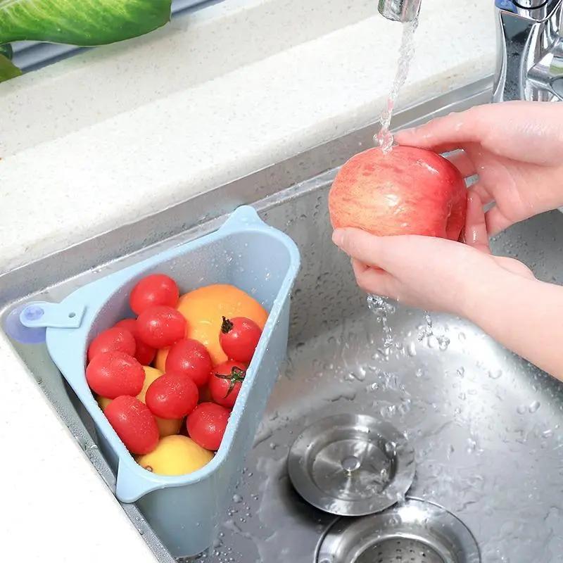 Kitchen Sink Drain Basket Organizer Home Essentials-8